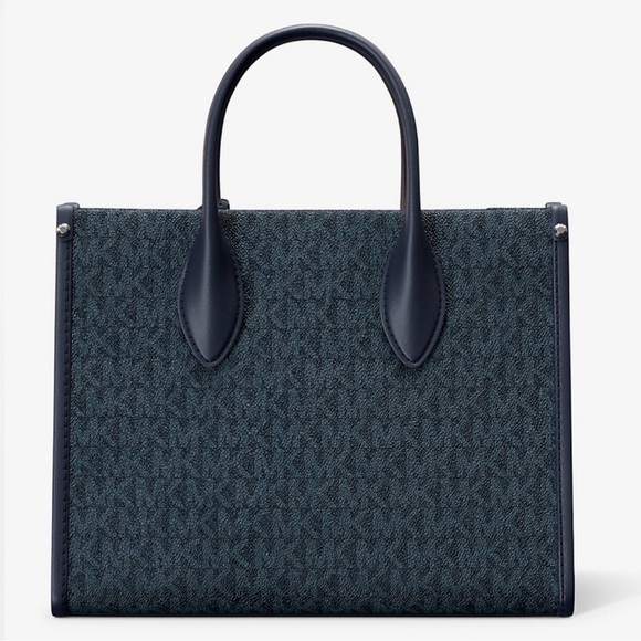 Michael Kors Small Mirella Signature Logo Crossbody Bag Admiral Blue (NWT) - Picture 7 of 9